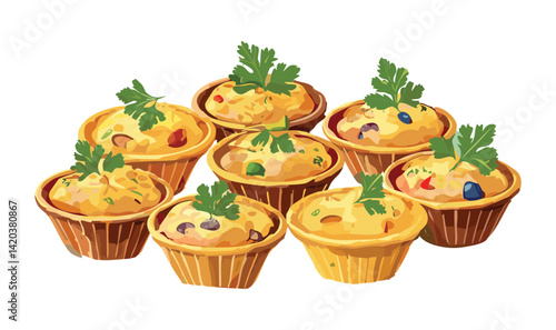 Set of Cupcakes - Vector Illustration