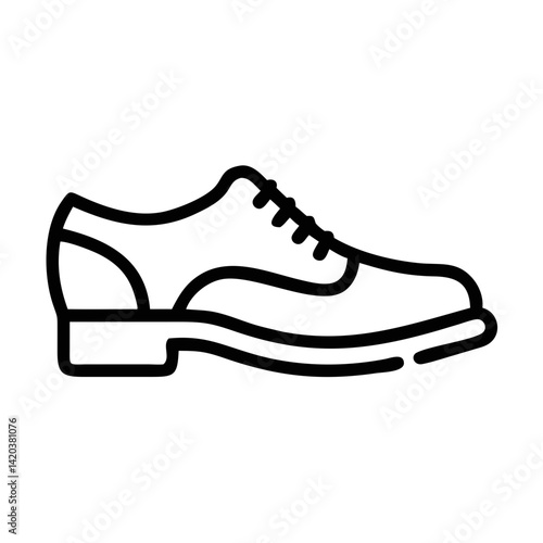 Minimalist Icon: Elegant Leather Oxford Shoe Outline