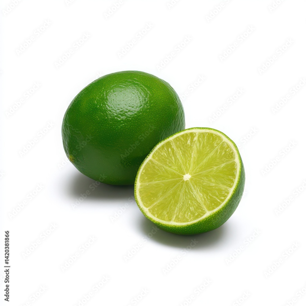 Lime and half lime isolated on white background Lime and half lime isolated on white background