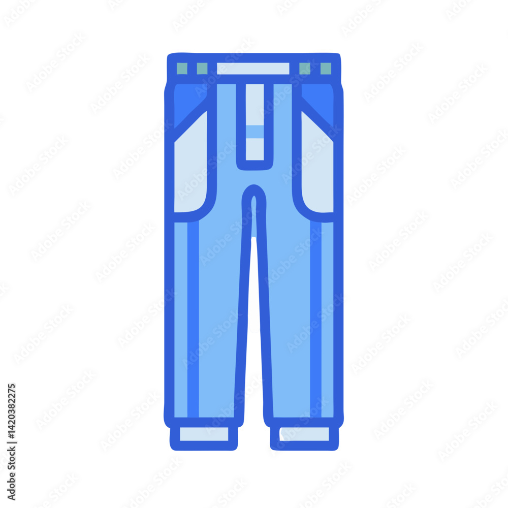Blue jeans icon on black background, modern style Blue jeans icon on black background, modern style