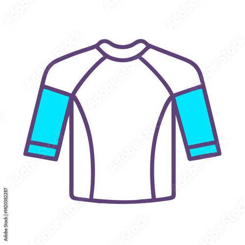 Long Sleeved Rash Guard Icon Vector Illustration Isolated