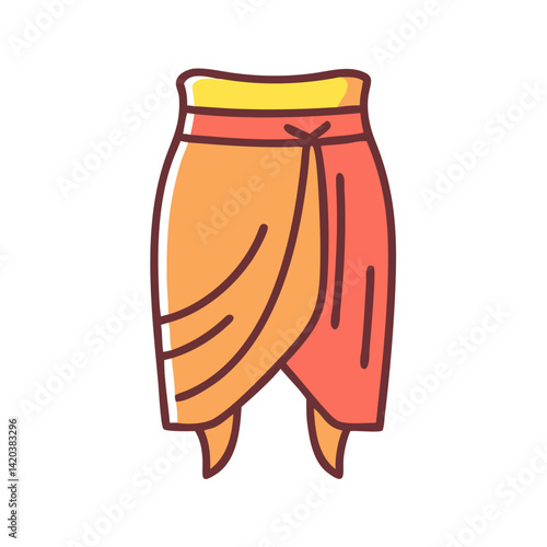 Cute Cartoon Sarong Illustration on Black Background