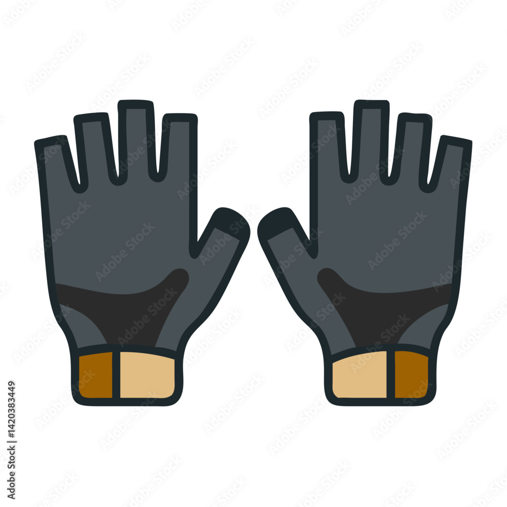 Obraz premium Fingerless gloves: protection gear for cycling and gym