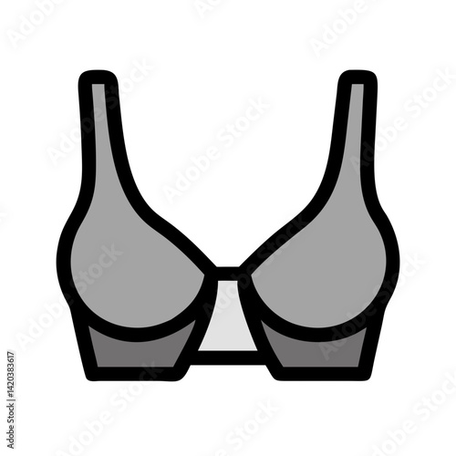 Modern Minimalist Bra Icon on Black Background