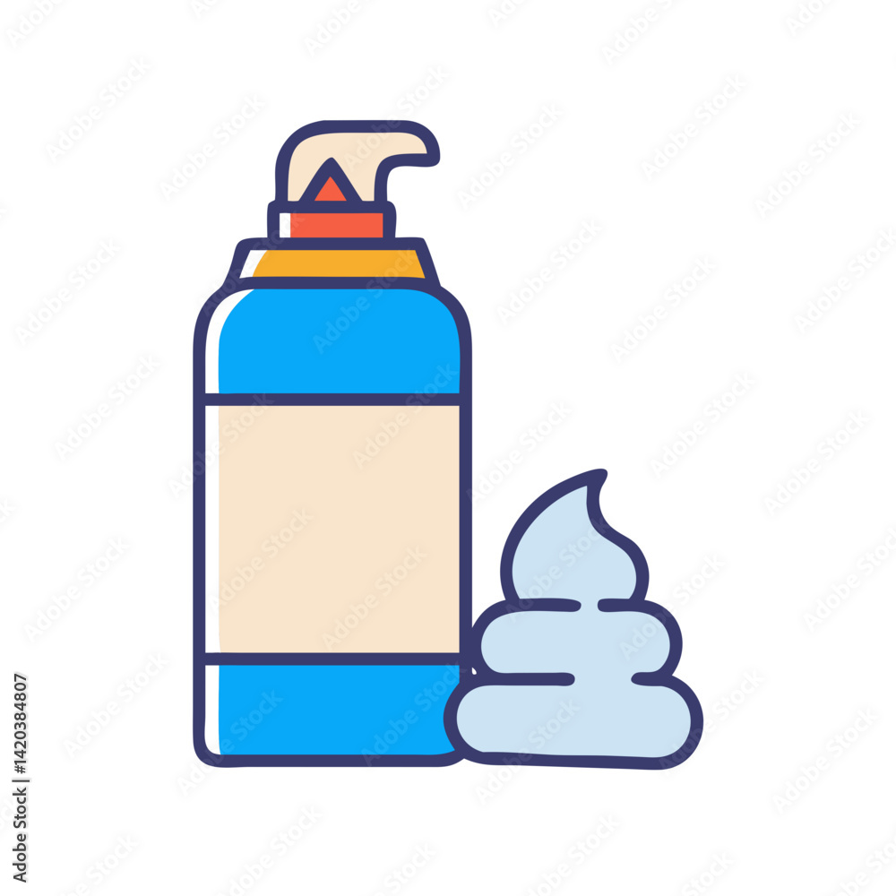 Cartoon Shaving Foam Can Icon for Shaving Products Cartoon Shaving Foam Can Icon for Shaving Products