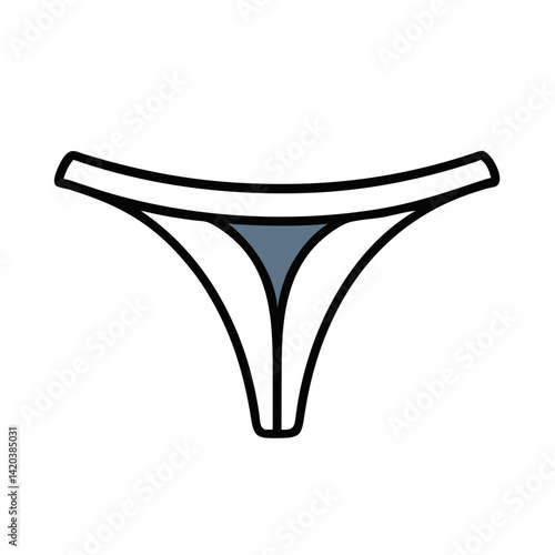 Black Thong Underwear Isolated on Black Background Illustration