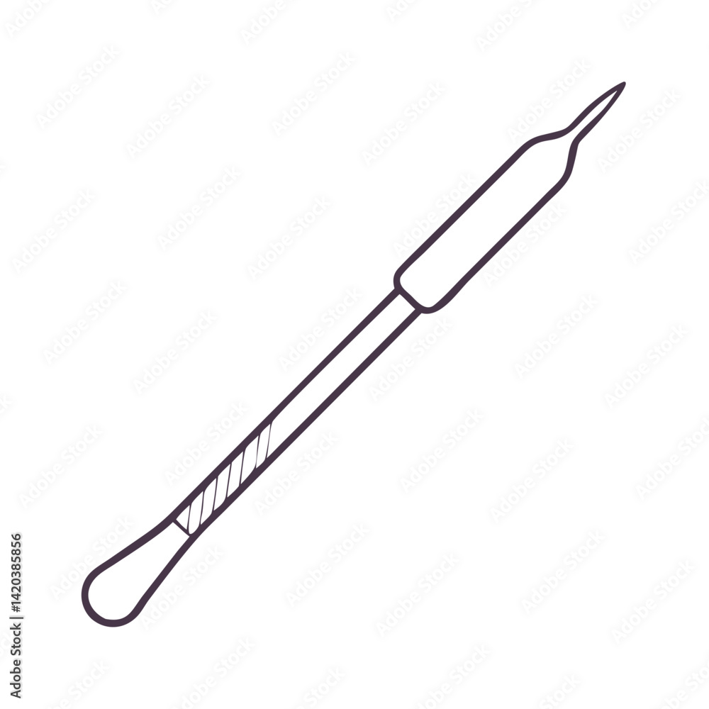 Purple line drawing of soldering iron on black Purple line drawing of soldering iron on black