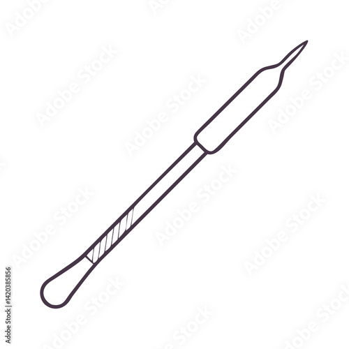 Purple line drawing of soldering iron on black
