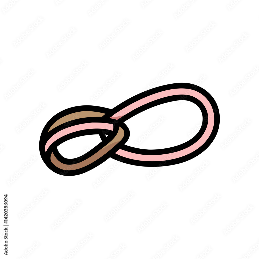 Naklejka premium Infinity Symbol in Light Pink and Brown Colors