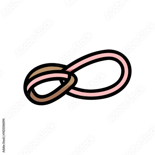 Infinity Symbol in Light Pink and Brown Colors