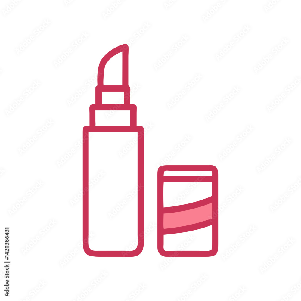 Pink Lipstick illustration on black background, beauty concept Pink Lipstick illustration on black background, beauty concept