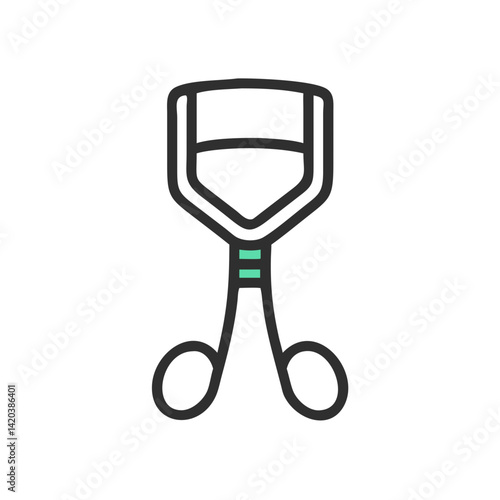 Eyelash curler icon on black background beauty tool