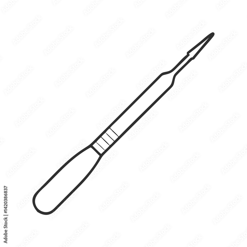 Abstract Scalpel Line Art on a Black Background Abstract Scalpel Line Art on a Black Background