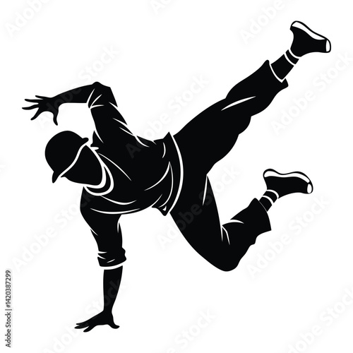 Elegant Ballroom Dance Couple Silhouette Vector Art