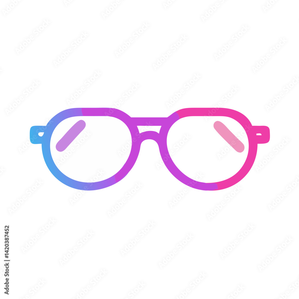 Fototapeta premium Gradient rimmed glasses on black background minimalist design