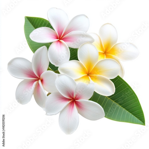Plumeria flowers isolated on white background