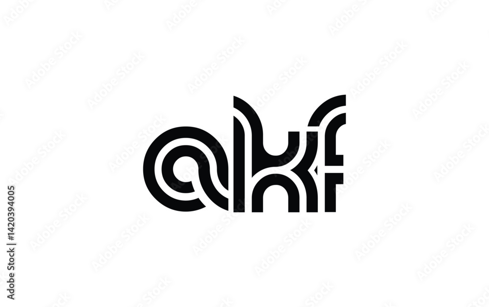 AKF Creative Unique Modern Letter Logo Design. Stylized logo featuring a unique letter design, presenting abstract minimalist aesthetics and modern appeal. AKF Creative Unique Modern Letter Logo Design. Stylized logo featuring a unique letter design, presenting abstract minimalist aesthetics and modern appeal.