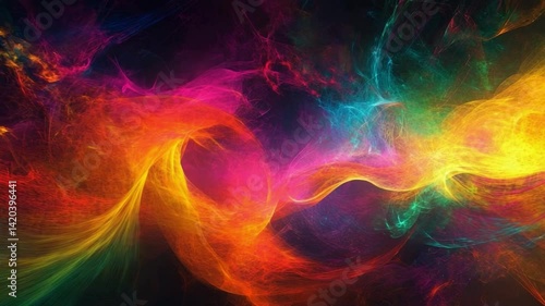 Chromatic Nebula: An entrancing image of a vibrant, swirling nebula. Vivid hues of rainbow colors dance and blend, creating a mesmerizing display of cosmic beauty.