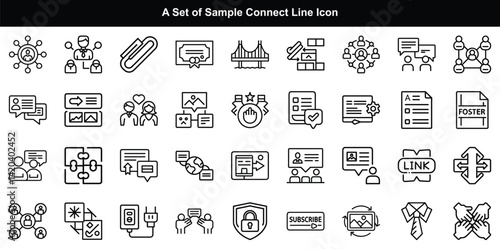 Connect Icon Vector Set, Link Network Symbol Graphics