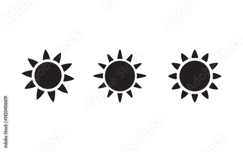 Sun icon Silhouette Vector 