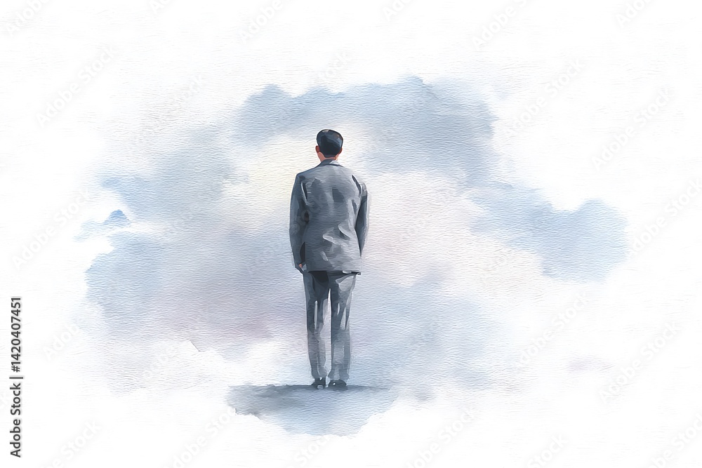 Lone Man in Misty Landscape – Solitude and Reflection Art
Lone Man in Misty Landscape – Solitude and Reflection Art