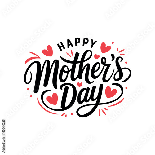 happy mother's day silhouette logo vector line art logo design