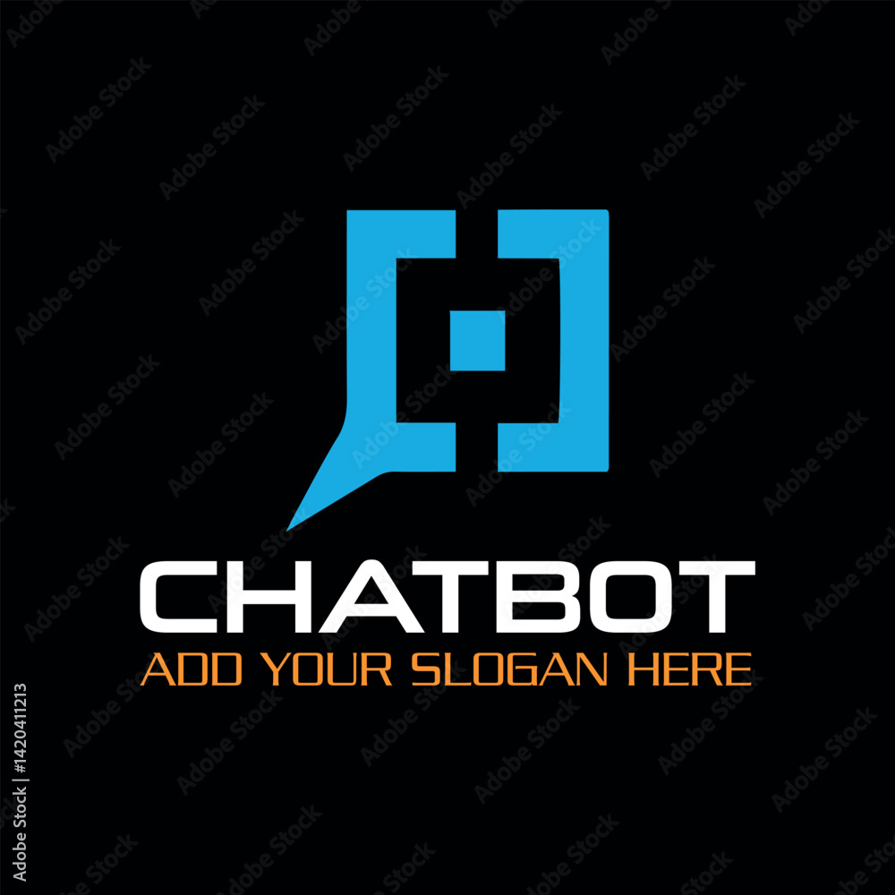 Obraz premium chat bot and chat box logo design vector format