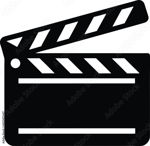 Clapperboard Icon Silhouette Vector Illustration