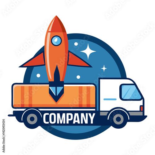Fast Delivery Rocket Transportation Logo Vector Illustration Design