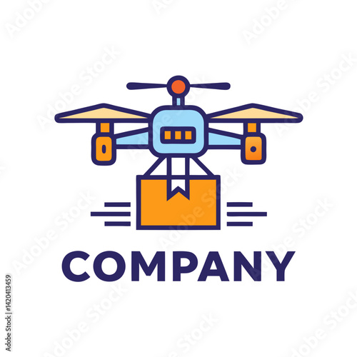 Drone delivery logo concept for modern tech company