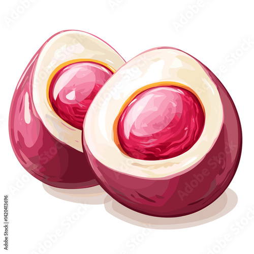 Pickled Red Beet Eggs with Dill Garnish
