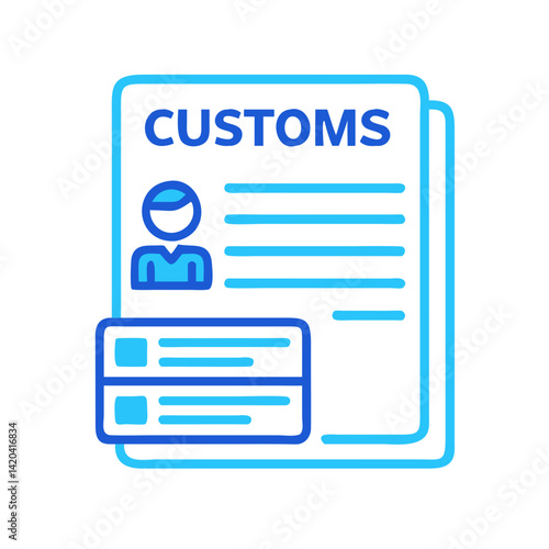 Customs declaration form icon on black background vector