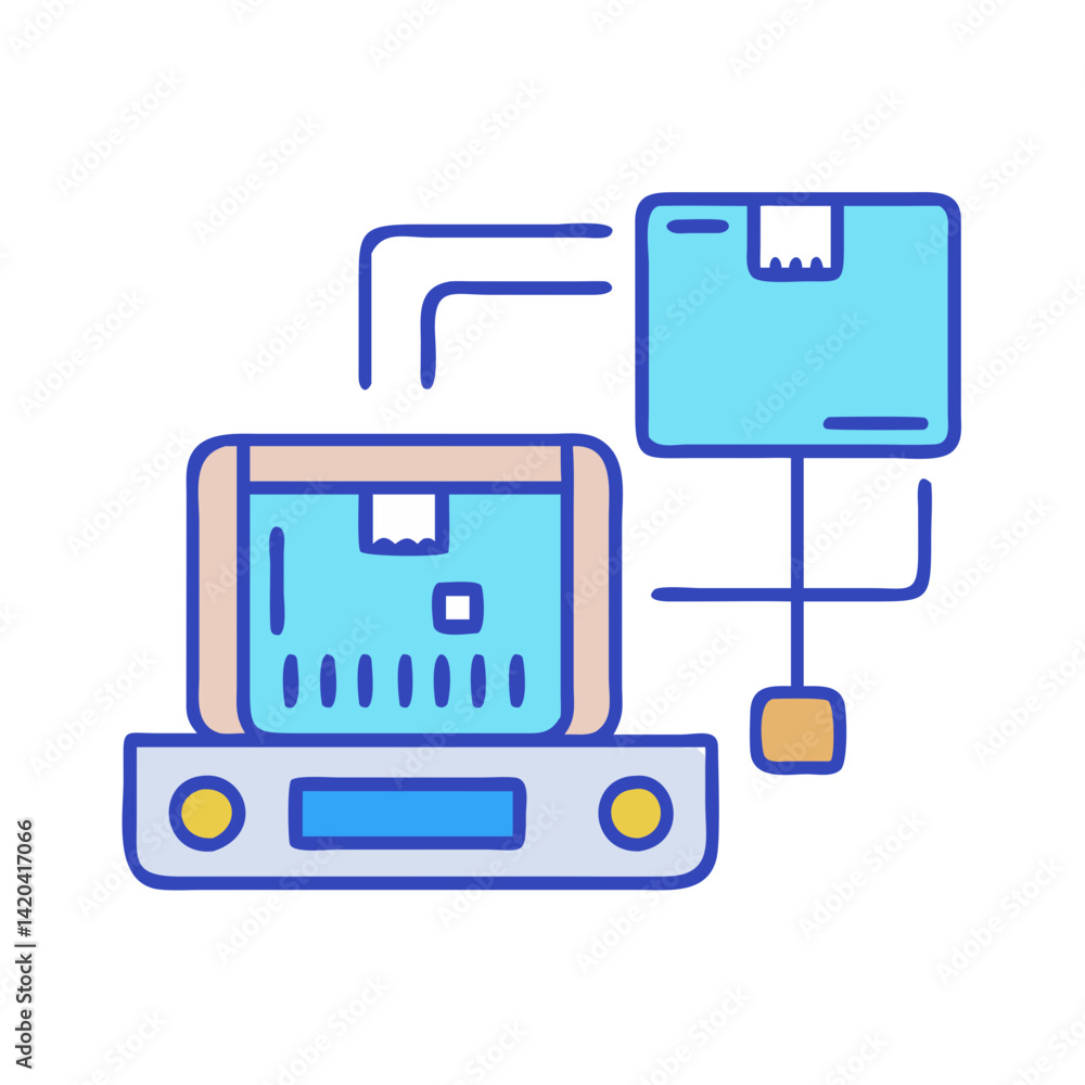Delivery tracking illustration, supply chain icon in doodle style Delivery tracking illustration, supply chain icon in doodle style