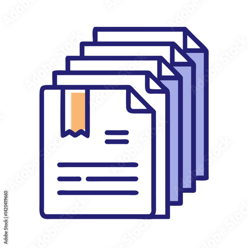 Stack of documents icon vector file papers form