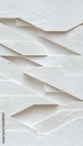 Abstract White Relief Wall