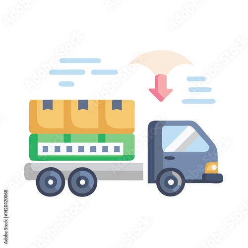 Cargo truck icon delivering goods quickly and safely