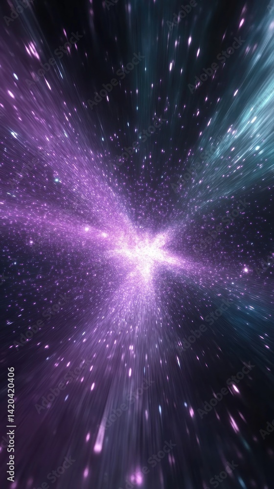 Fototapeta premium Cosmic explosion radiating outward in a vibrant display of light.