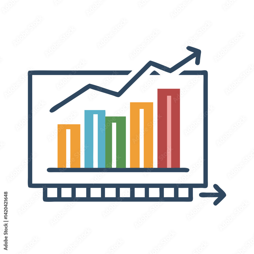 Bar graph showing business statistics growth on black background Bar graph showing business statistics growth on black background
