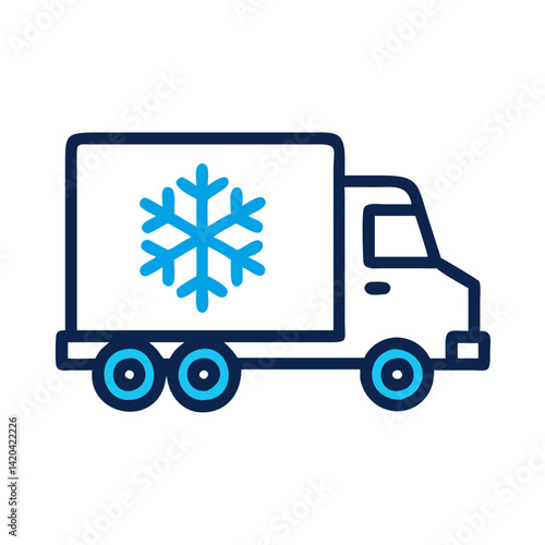 Refrigerated Truck Vector Illustration for Cold Chain Logistics