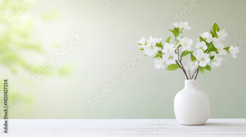 Delicate spring blossoms in a vase