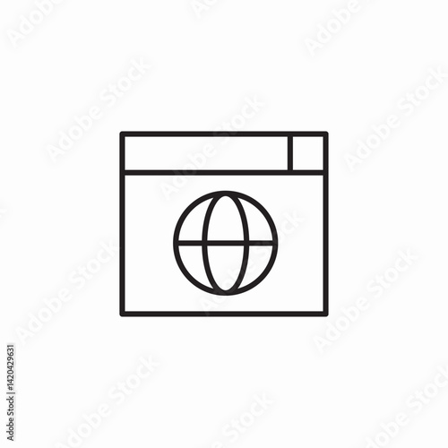 browser globe icon sign vector
