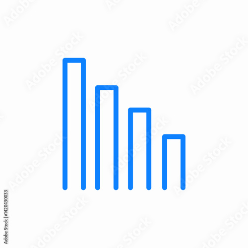 decreasing bars icon sign vector