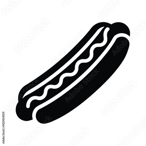 hotdog icon silhouette vector illustration