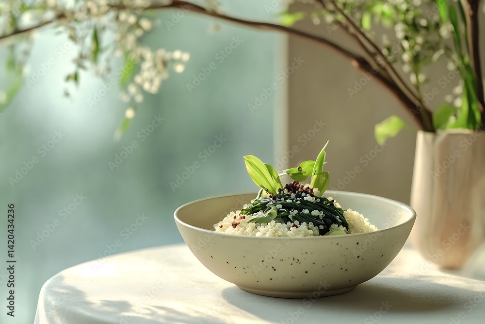 A bowl of healthy and delicious food with fresh vegetables A bowl of healthy and delicious food with fresh vegetables