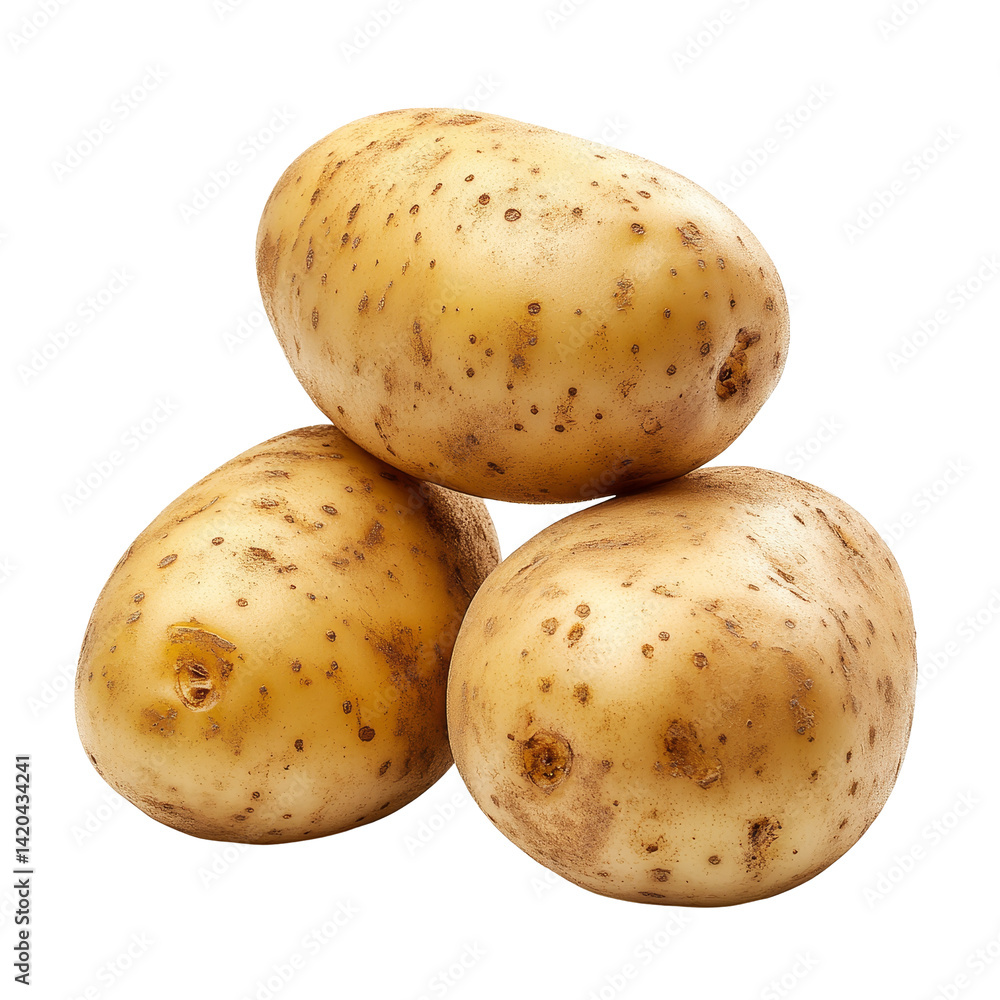 Fresh and unpeeled potatoes arranged neatly on a transparent background for culinary use and creative cooking ideas, potatoes isolated on transparent background Fresh and unpeeled potatoes arranged neatly on a transparent background for culinary use and creative cooking ideas, potatoes isolated on transparent background