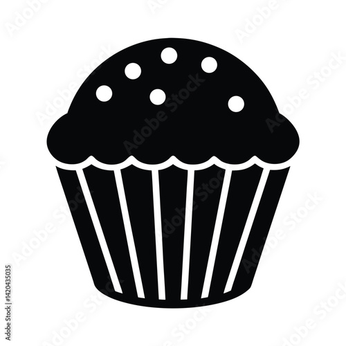 muffin stencil icon silhouette vector illustration