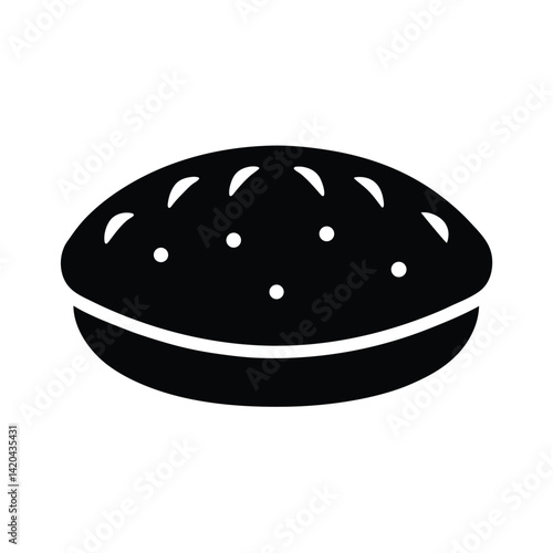 pita bread stencil icon silhouette vector illustration