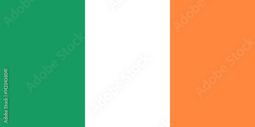 The flag of Ireland, with accurate proportions and colors. Vector image.