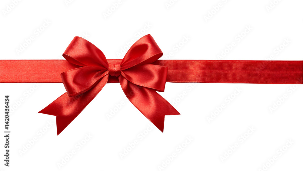 red ribbon gift bow horizontal line red ribbon gift bow horizontal line
