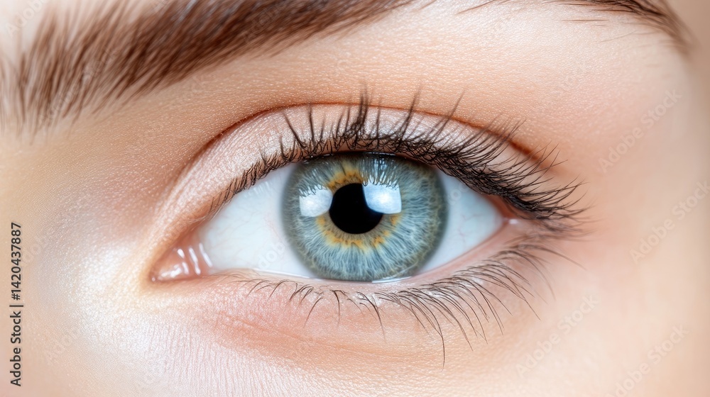 Obraz premium Close-up of a woman's eye with flawless makeup. Healthy, beautiful, and well-groomed features